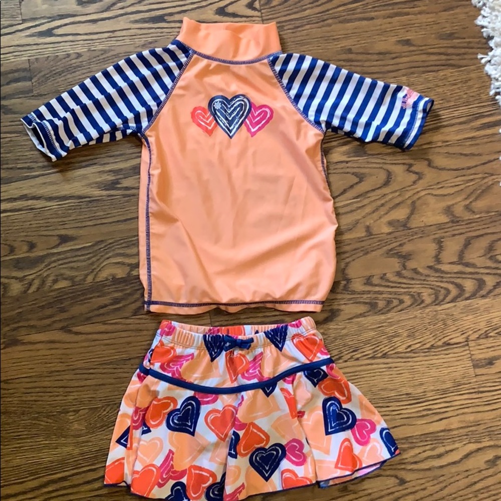 Two piece rash guard swimsuit